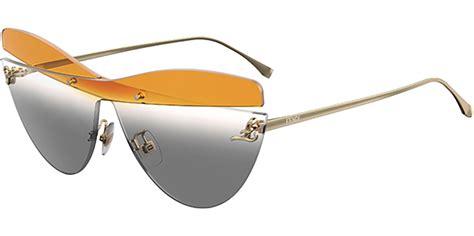 fendi gold mirror rimless cat eye